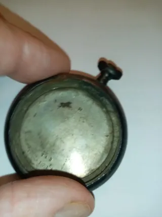 Caja Reloj Bolsillo Negra/Plateada