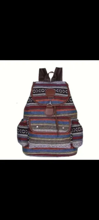 Mochila étnica multicolor, para uso diario, viaje