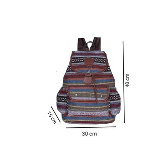 Mochila étnica multicolor, para uso diario, viaje
