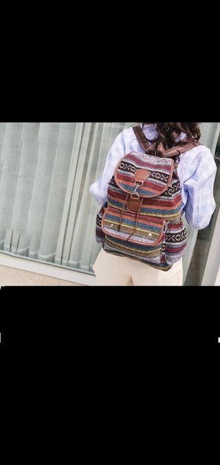 Mochila étnica multicolor, para uso diario, viaje