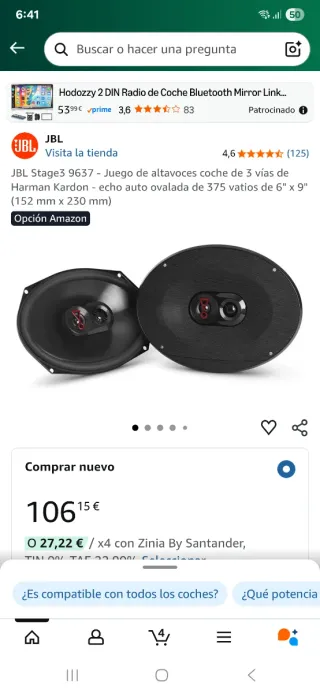 4 Altavoces coche JBL Stage3 9637