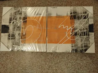 Lote 2 lienzos abstractos modernos