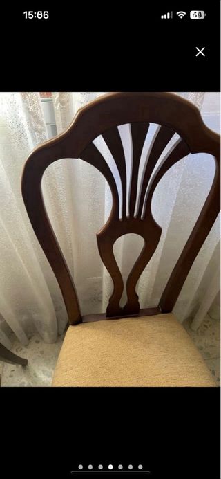 2 Sillas Comedor Madera Tapizado Beige