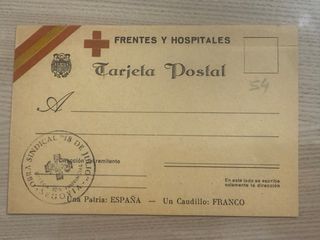 Tarjeta Postal Guerra Civil Frentes Y HOSPITALES