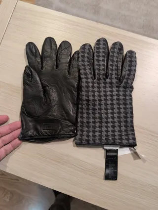 Guantes Armani Cuero Negro de oveja