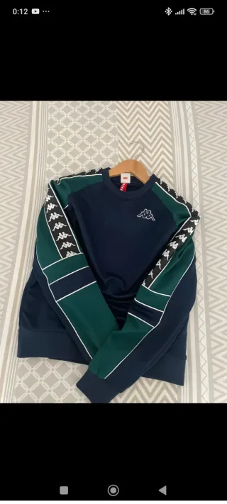 Sudadera Kappa azul y verde