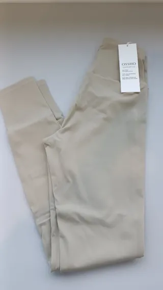 Leggings Oysho con etiquetas, beige bicolor, XS