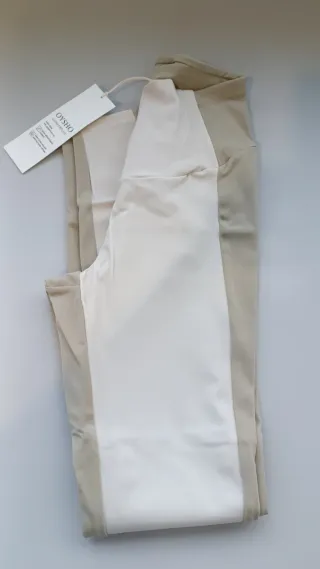 Leggings Oysho con etiquetas, beige bicolor, XS