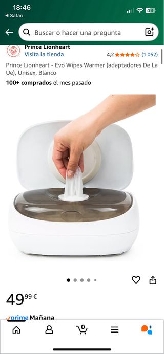 Calentador de toallitas para bebé.