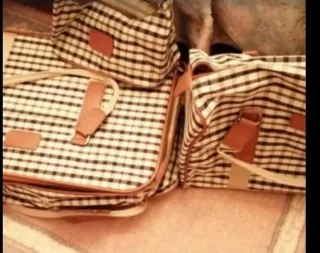 Juego de maletas a cuadros