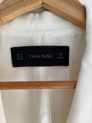 Blazer Zara Basic Blanca Talla M