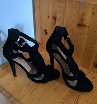 Sandalias tacón negras talla 36