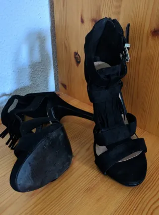 Sandalias tacón negras talla 36