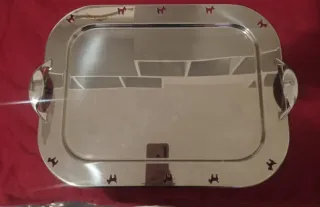 Vassoio rettangolare grande acciaio inox