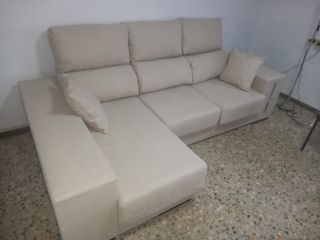 Sofá modular gris tela
