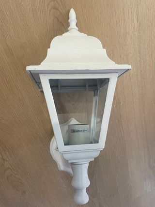 Farol exterior patio metal y cristal