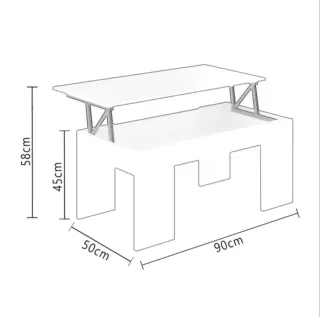Mesa de centro elevable 90cm NUEVA