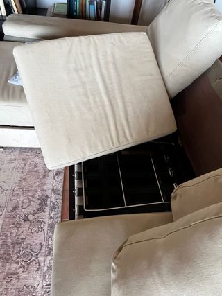 Sofá Chaiselong Beige/Gris Tela. LLORET DE MAR