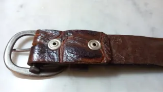 Cinturón de piel mujer marrón