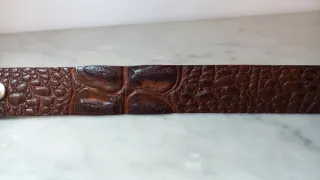 Cinturón de piel mujer marrón