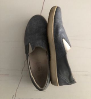 Zapatos planos mujer azul y Plateado￼