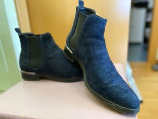 Botines azules de ante