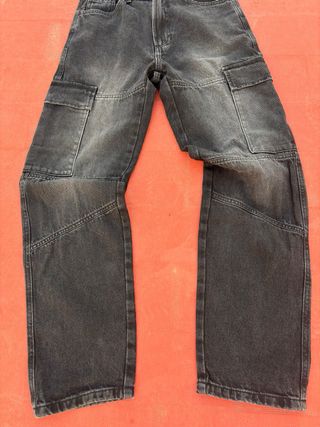 Pantalón cargo Y2K denim negro talla S