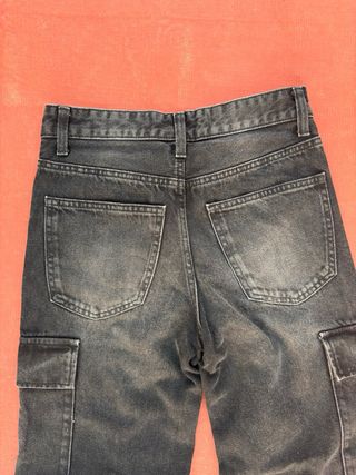 Pantalón cargo Y2K denim negro talla S