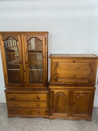 Cómoda de madera maciza con 3 cajones