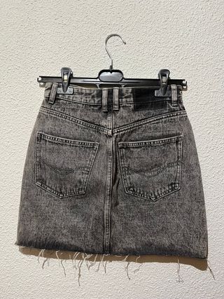 Falda vaquera gris oscuro/negro