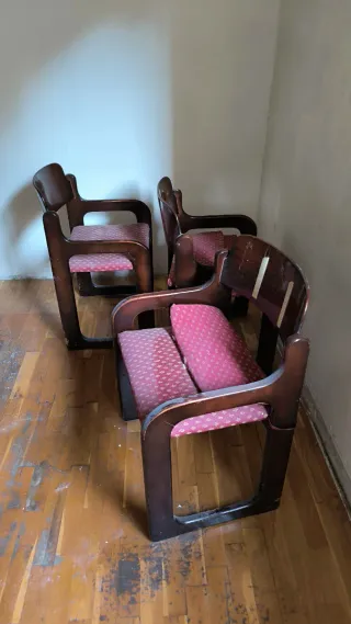 Mesa de comedor redonda extensible de caoba