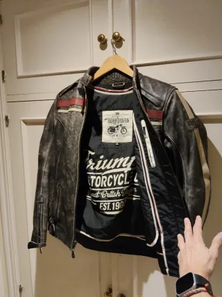 Chaqueta Motera Piel Triumph Chica