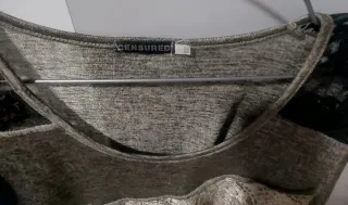 Camiseta Censored Mujer Gris Encaje