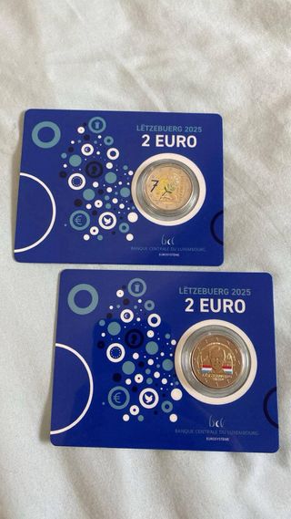Pack 2 Monedas 2 Euro Luxemburgo 2025