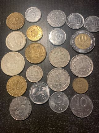 Lote Monedas Argentinas, Brasil, Colombia,Uruguay