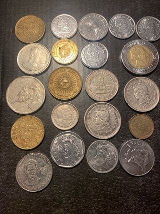 Lote Monedas Argentinas, Brasil, Colombia,Uruguay