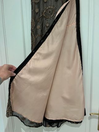 Falda pareo seda, encaje y pedrería