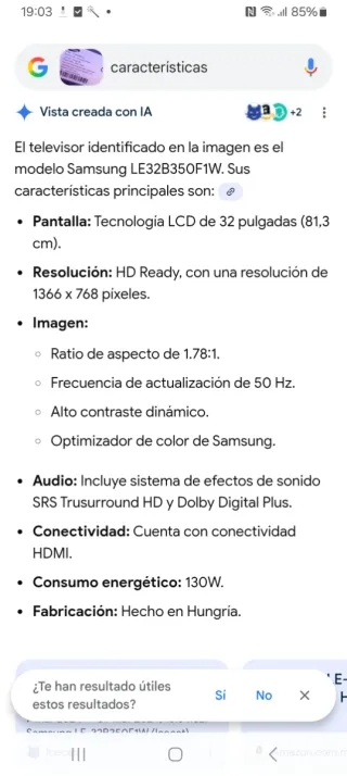 Televisor Samsung 32 Negro