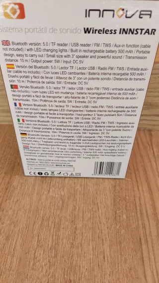 Altavoz Portátil Inalámbrico INNSTAR