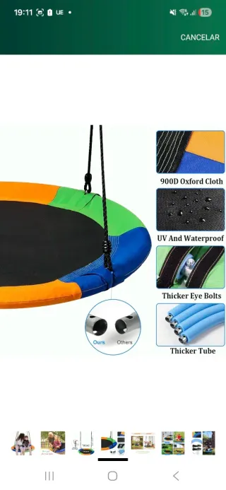 Columpio Nido Redondo 40 660lb