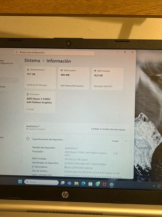 HP Ryzen 5 5500U 16GB RAM 512GB SSD