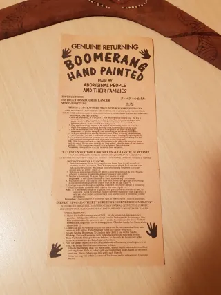 Boomerang auténtico certificado