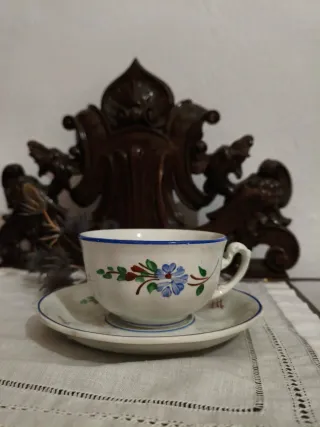 Juego 6 Tazas y Platillos La Cartuja Antiguo