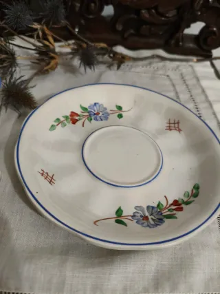 Juego 6 Tazas y Platillos La Cartuja Antiguo