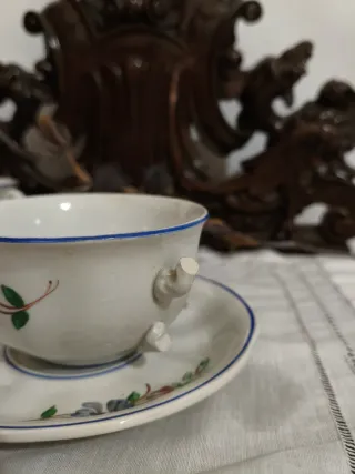 Juego 6 Tazas y Platillos La Cartuja Antiguo