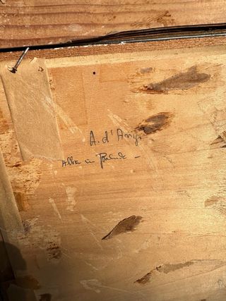 Antico dipinto paesaggio tramonto 40x50