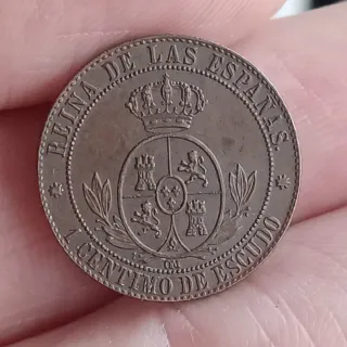 1 cto. 1867 Barcelona - Isabel II - Cobre