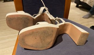 Sandalias Beige Tacón Plataforma