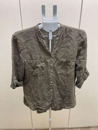 Camisa Zara verde oliva mujer