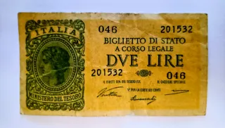 Biglietto da 2 Lire Italia 1944